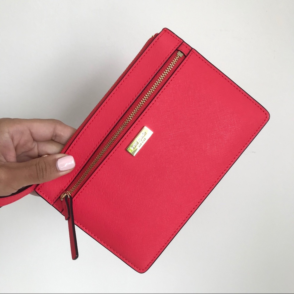 NEW! Kate Spade Neon Pink Wristlet Wallet Clutch